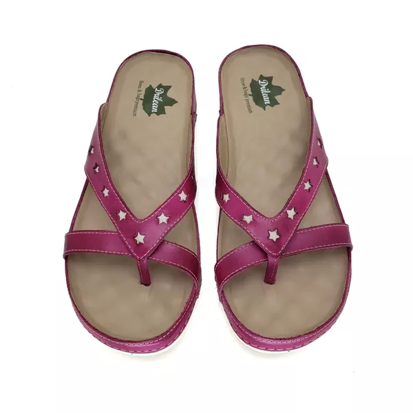 Sandália Feminina Ortopédica de Couro Legítimo e Palmilha Gel - Pink (BE 011)