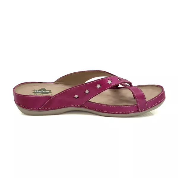 Sandália Feminina Ortopédica de Couro Legítimo e Palmilha Gel - Pink (BE 011)