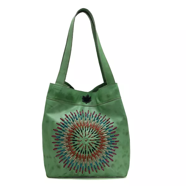 Bolsa BG 001 MANDALA Pistache 100% em couro - BG00... - Drilean