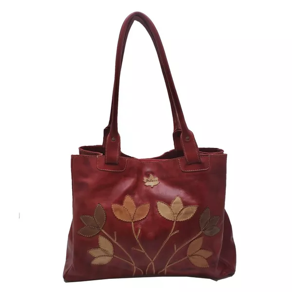 Bolsa BG 002 FLOR VERMELHO 100% em couro