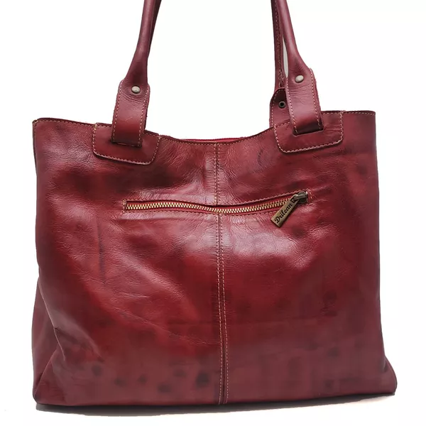 Bolsa BG 002 FLOR VERMELHO 100% em couro