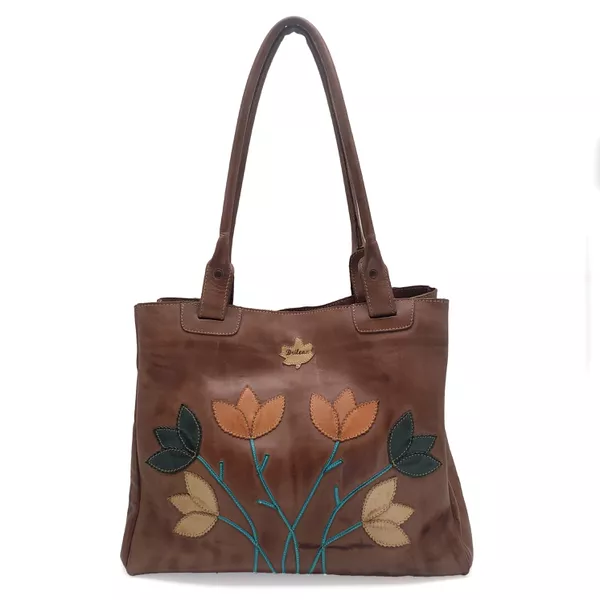 Bolsa BG 002 FLOR Castanho Piscina 100% em couro -... - Drilean