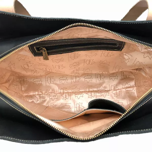Bolsa BG 011 Gato Preguiçoso Preto 100% em couro