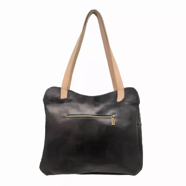 Bolsa BG 011 Gato Preguiçoso Preto 100% em couro