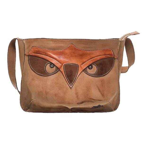 Bolsa BM 012 Coruja Caramelo 100% em couro - BM012... - Drilean