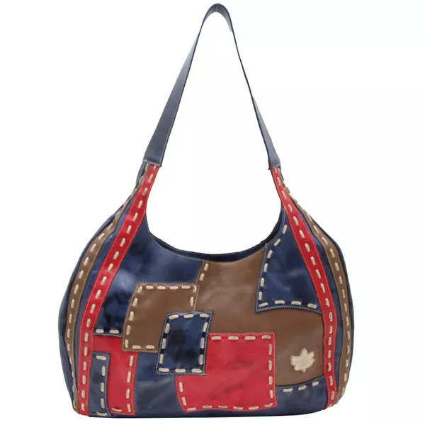 Bolsa BM 024 Azul - Castanho 100% couro - BM024-08... - Drilean