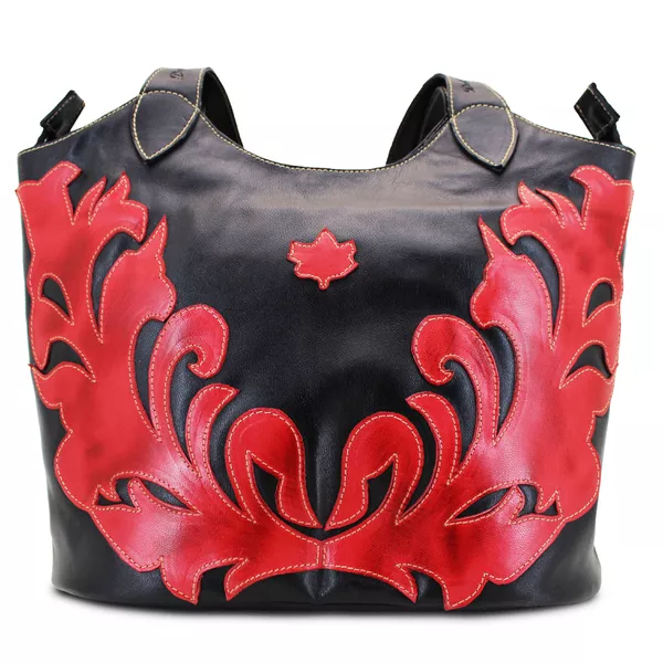 Bolsa BM 035 Preto/Vermelho 100% em couro - BM035-... - Drilean