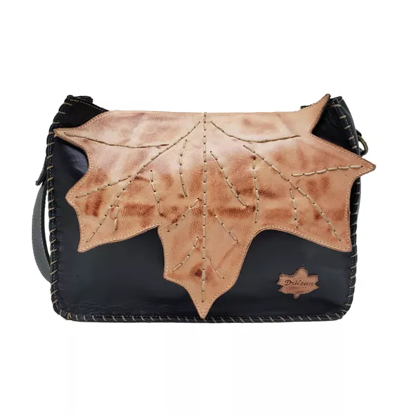 Bolsa BP 017 Preto-Laranja 100% em couro - BP017-0... - Drilean