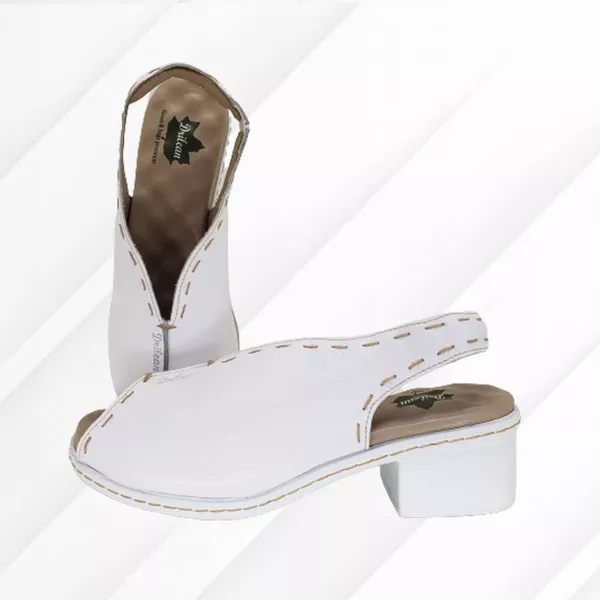 Sandália BR033 Branco 100% couro palmilha em Gel -... - Drilean
