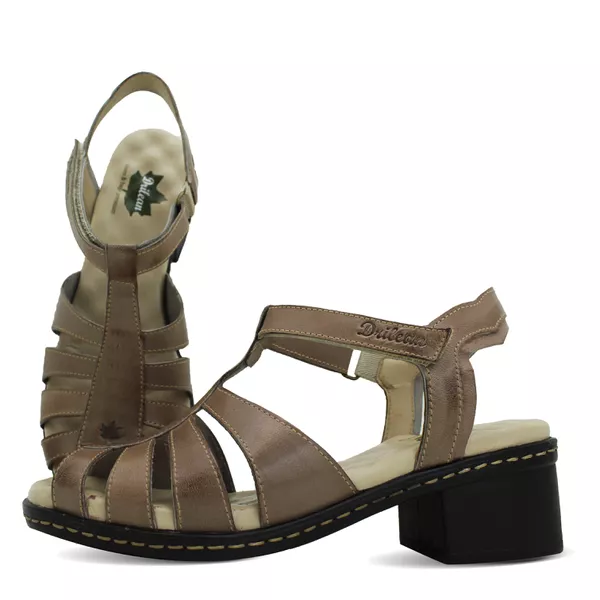 Sandália de Salto Feminina em Couro Legítimo Fendi e Palmilha Gel - BR 052