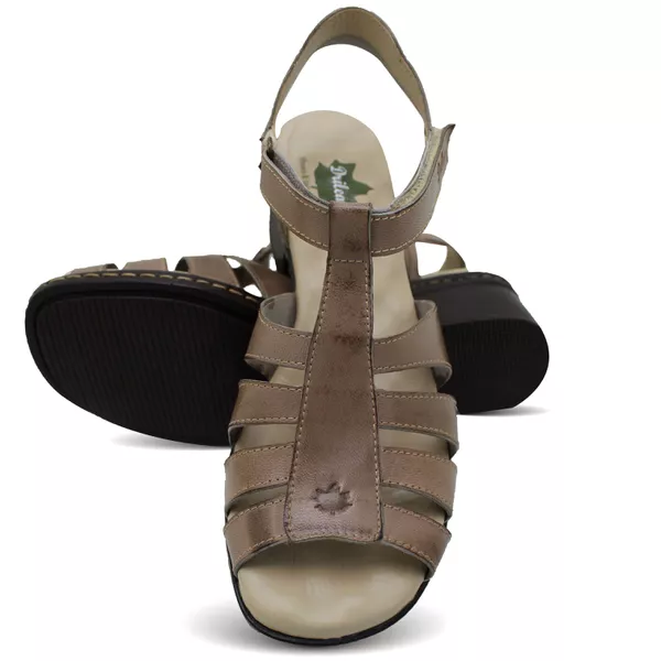 Sandália de Salto Feminina em Couro Legítimo Fendi e Palmilha Gel - BR 052
