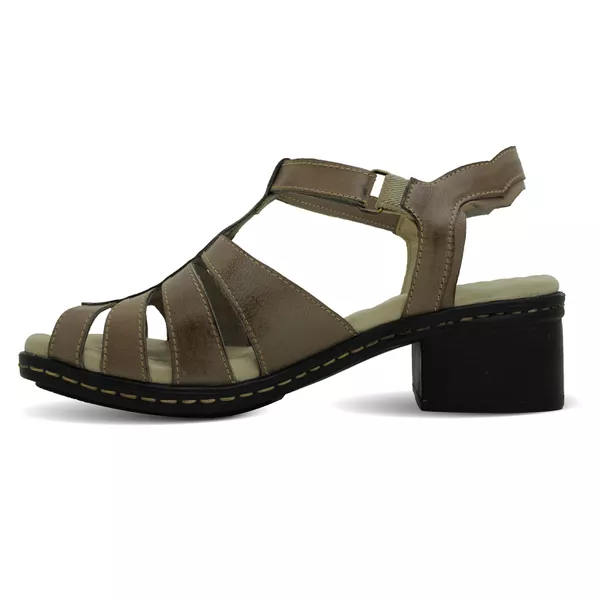 Sandália de Salto Feminina em Couro Legítimo Fendi e Palmilha Gel - BR 052