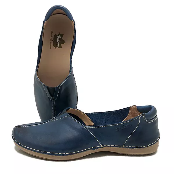 Sapatilha CR 005 Azul 100% em couro com palmilha e... - Drilean