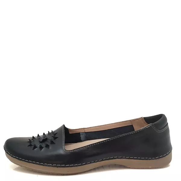 Sapatilha Drilean em couro com palmilha em Gel CR 007 PRETO