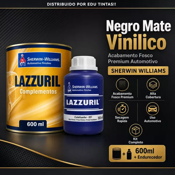 ルソイル KIT LAZZURIL PRETO FOSCO/NEGRO MATE VINILICO 600ML + ENDURECEDOR
