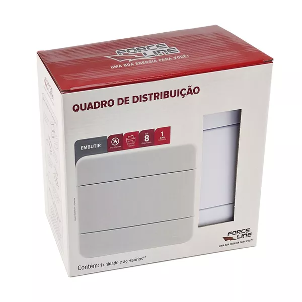 QUADRO DISTRIBUIÇÃO 8 DISJUNTORES EMBUTIR
