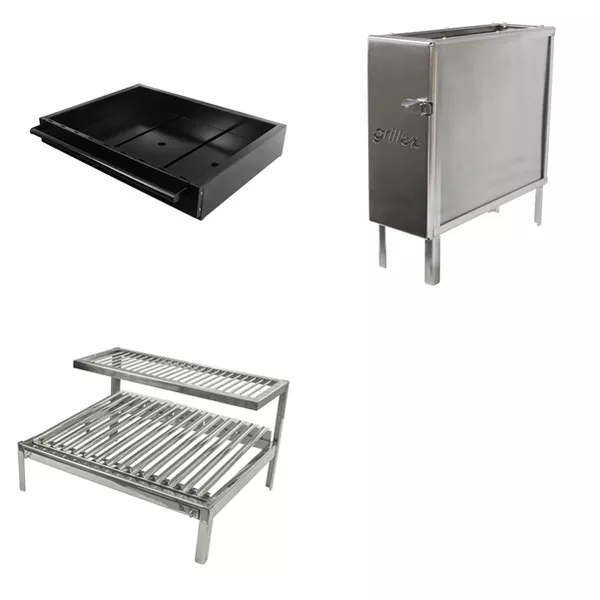 Kit Grillex Braseiro Ac e Firebox 2000 Pro Inox Com Parrilla 5 Inox - Giragrill