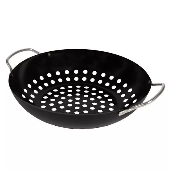 Assadeira Wok Para Grelhar Antiaderente 28cm Com Alças Em Inox - Prana