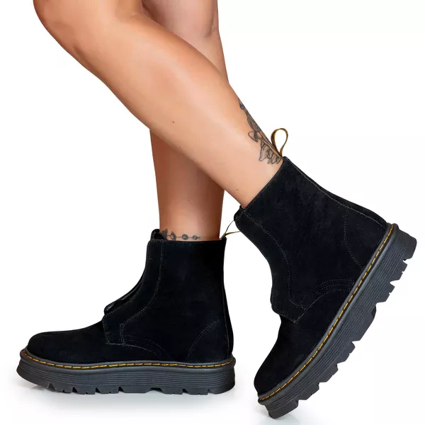 Bota Estilo Veggie York Acamurçado Preto | ESTILO VEGGIE SHOES