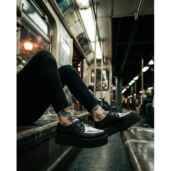 Creeper Preto Branco Estilo Veggie Shoes | ESTILO VEGGIE SHOES