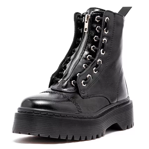 カーリー Coturno Tratorado Lizzy Estilo Veggie Croco Preto | ESTILO VEGGIE