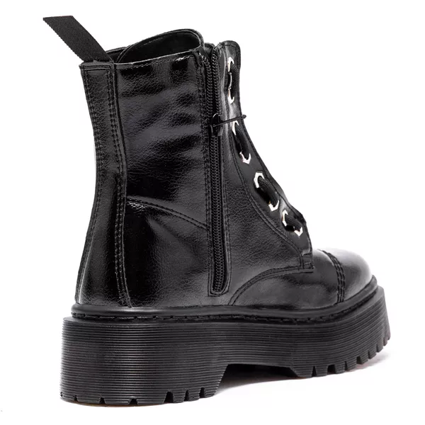 Coturno Tratorado Lizzy Estilo Veggie Croco Preto | ESTILO VEGGIE