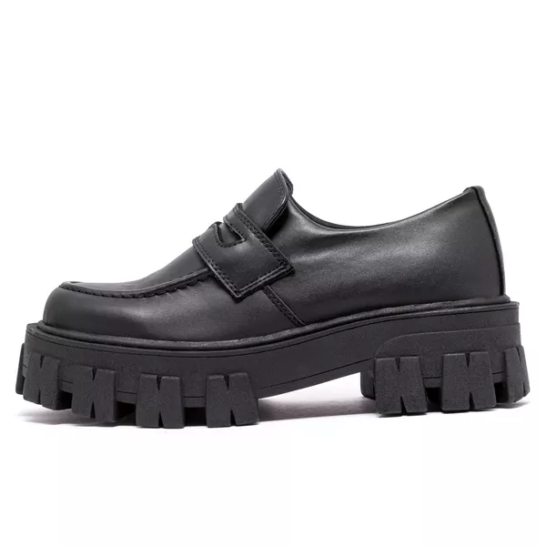 Sapato Mocassim Tratorado Briggite Estilo Veggie Preto | ESTILO