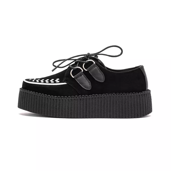 Creeper Acamurçado Preto Branco Estilo Veggie Shoes