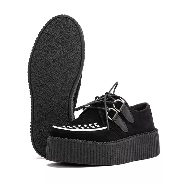Creeper Camurça Preto Branco Estilo Veggie Shoes | ESTILO VEGGIE SHOES