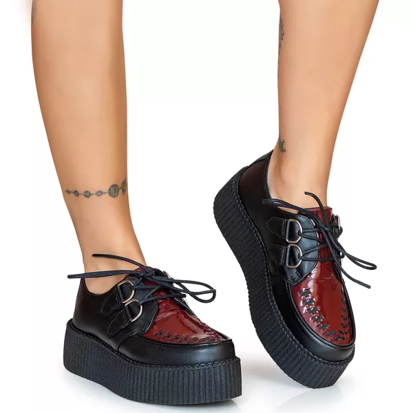 Creeper Verniz Vnho Preto Estilo Veggie Shoes | ESTILO VEGGIE SHOES