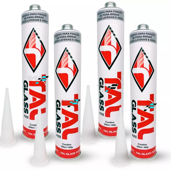 Cola Parabrisa 400g Pu55 Kit 4 Un. Adesivo Selante Talglass