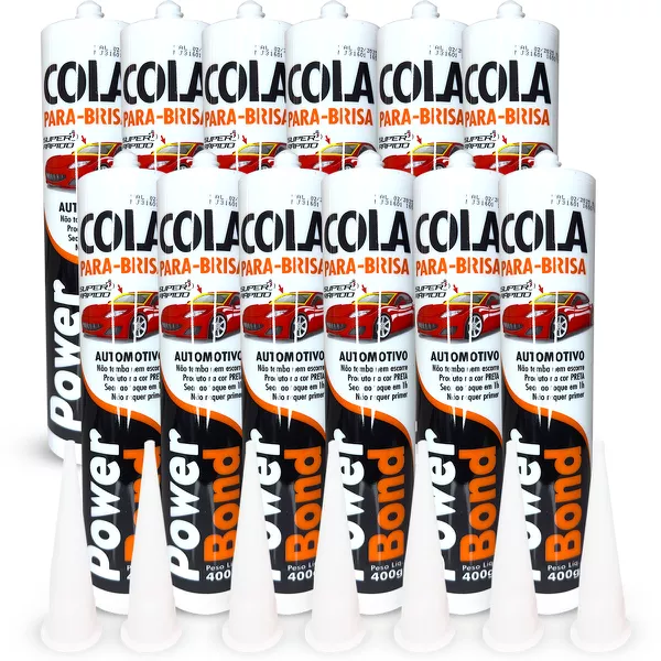 kit caixa com 12un Selante Pu55 Parabrisa Adesivo Power Bond Aderencia PU55 400G TOP KIT PROFISSIONAL