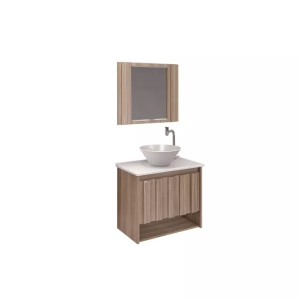 Toucador KIT TREVISO C/ PIA MARM QUINTO 63CM NOGAL - Rorato