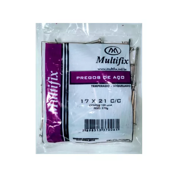 PREGO ACO 17X21 MULTIFIX 270GR - 100 UN