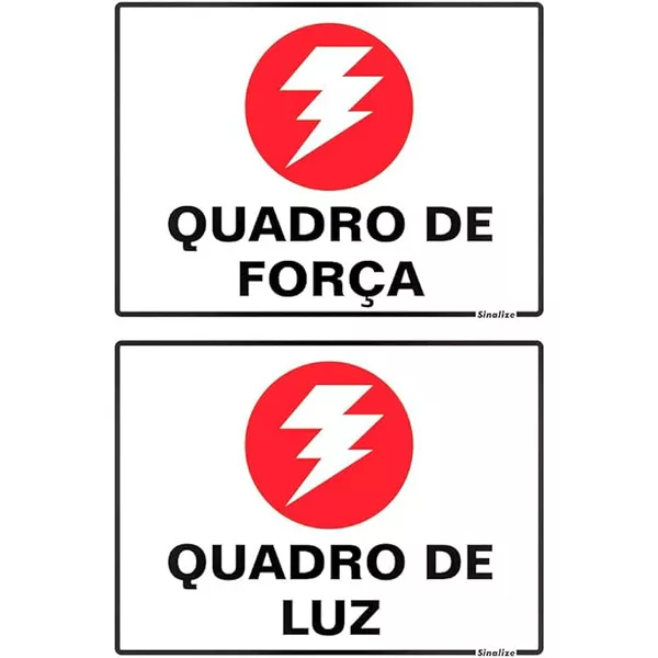 PLACA 20X30 QUADRO DE FORÇA/LUZ 250AX