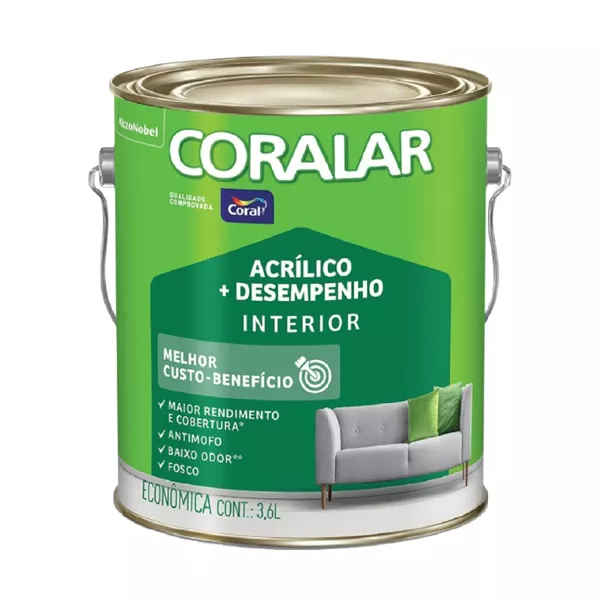 TINTA ACRILICA CORAL FOSCO 3,6 LT AMARELO FREVO