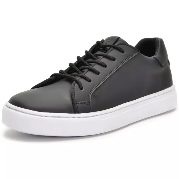Tênis Feminino Conforto Em Couro Preto