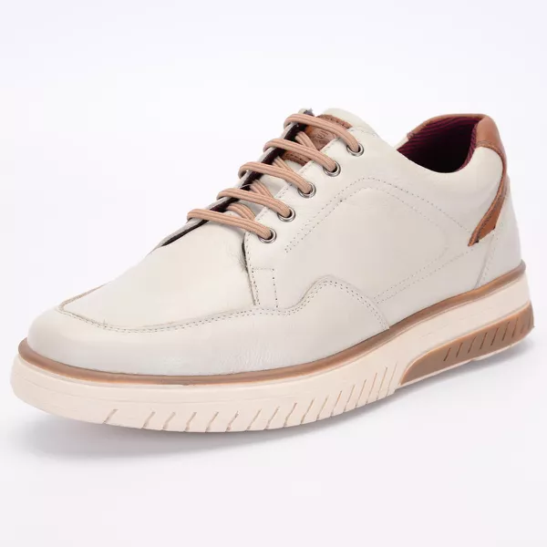 Sapatênis Tênis Casual Ferrile Off White Couro