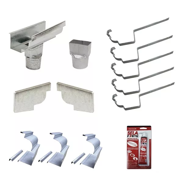 KIT CALHA PRONTA 6ML GALVANIZADA 