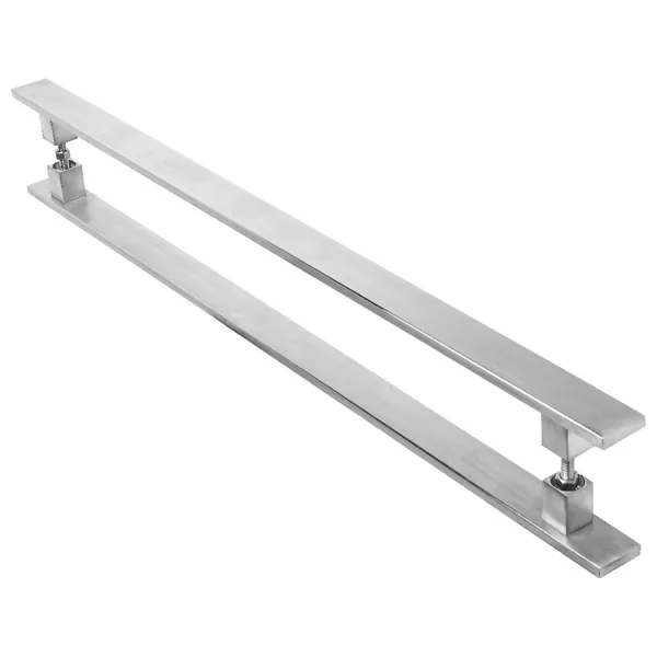 Puxador De Porta Plano Aluminio Escovado