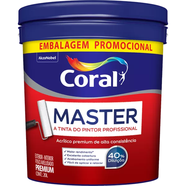 TINTA CORAL MASTER BRANCO 20 LITROS BALDE