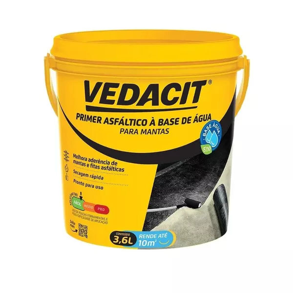 PRIMER ASFÁLTICO BASE AGUA 3,6 LITROS VEDACIT 
