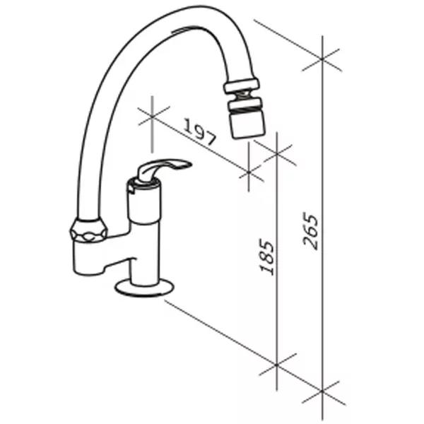 TORNEIRA PARA COZINHA DE MESA CROMADA PRATIKA 1167 FABRIMAR