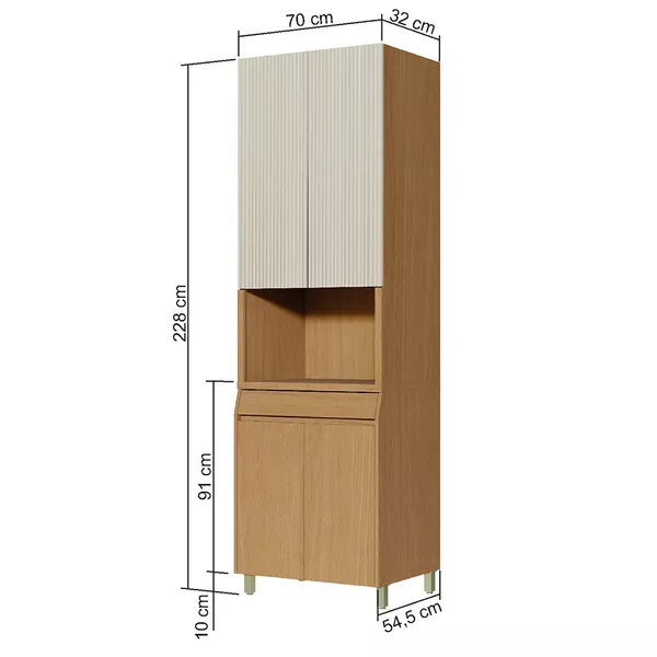 PANELEIRO 4 PORTAS 1 GAVETA NESHER SIMONE MENDES 70CM 100% MDF 