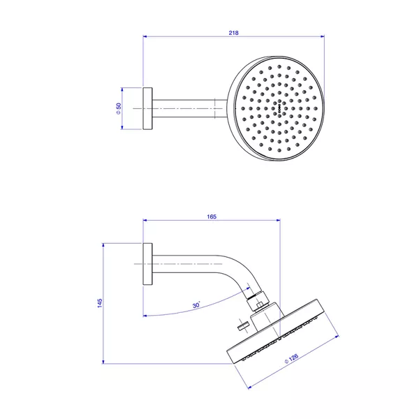 CHUVEIRO FLEX REDONDO DE PAREDE 126 MM CROMADO