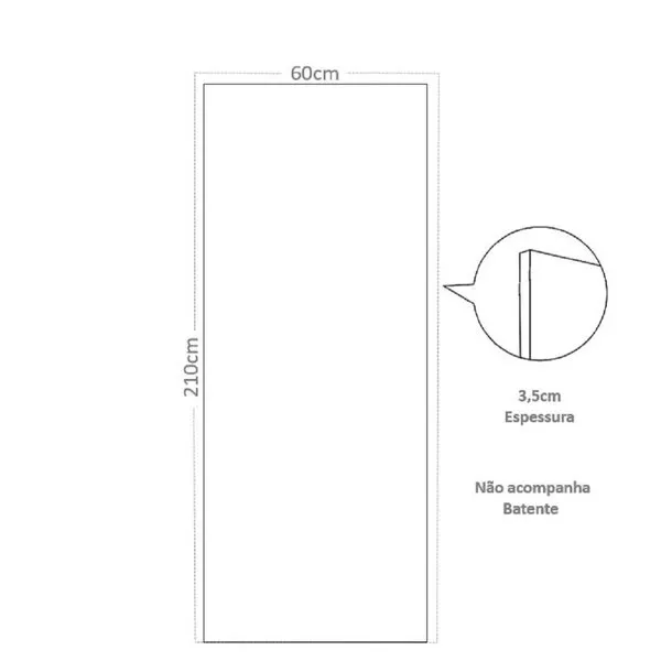 PORTA LISA MGM CARVALHO ALPHA 210X60CM | FLUZÃO CONSTRUÇÃO
