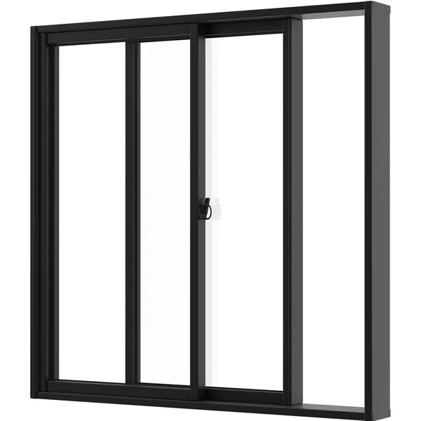 Janela Slim Preta de 2 Folhas com Vidro Liso 100x100cm Líder | FLUZÃO ...