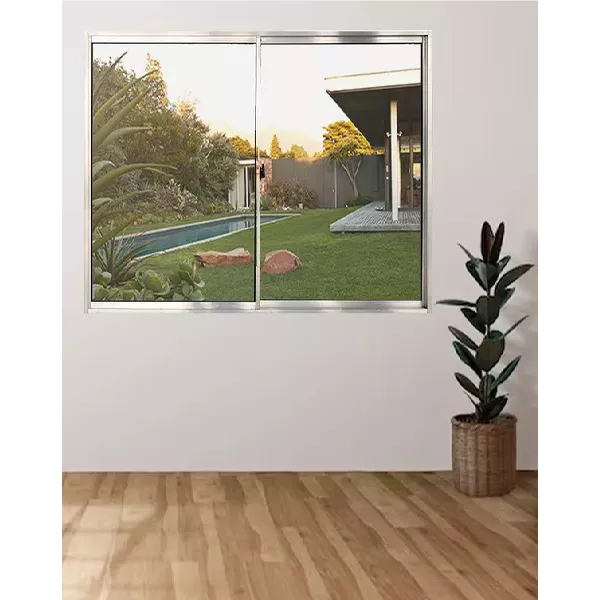 Janela Slim Alumínio de 2 Folhas Vidro Liso 100x120cm Líder
