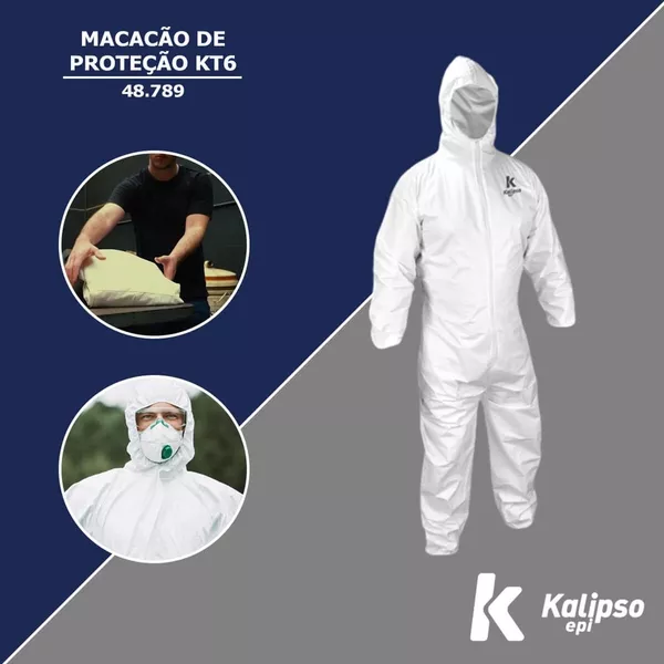 MACACÃO DE SEGURANÇA KT6 BRANCO | FLUZÃO CONSTRUÇÃO
