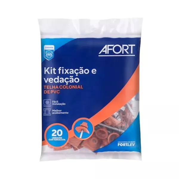 KIT PARAFUSO PARA VEDAÇÃO DE TELHA COLONIAL PVC FORTLEV | FLUZÃO CONSTRUÇÃO
